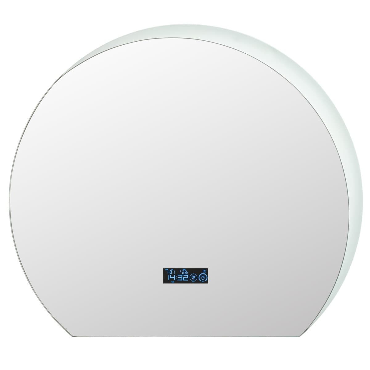 CostwayMiroir de Salle de Bain en Demi-cercle Miroir de Courtoisie à Intensité Variable Lumières LED à 3 Couleurs Fonction Mémoire Argent