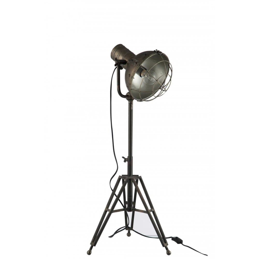 Lampe Sur Pied Ronde Métal Grise