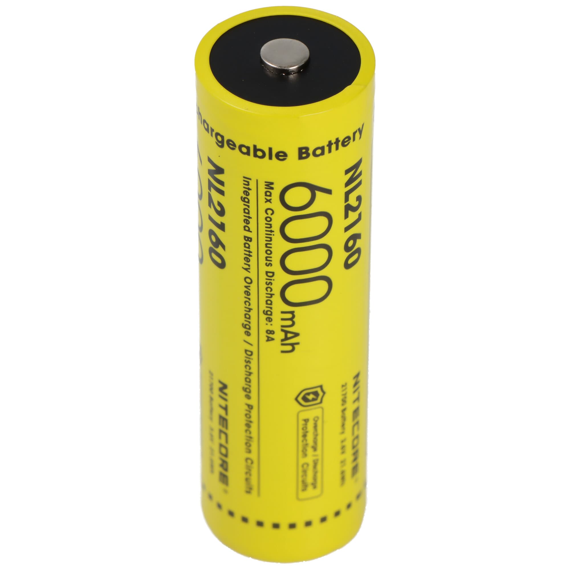 Batterie Nitecore Li-Ion type 21700 avec 6000mAh NL2160 avec circuit de protection, courant de décharge max.