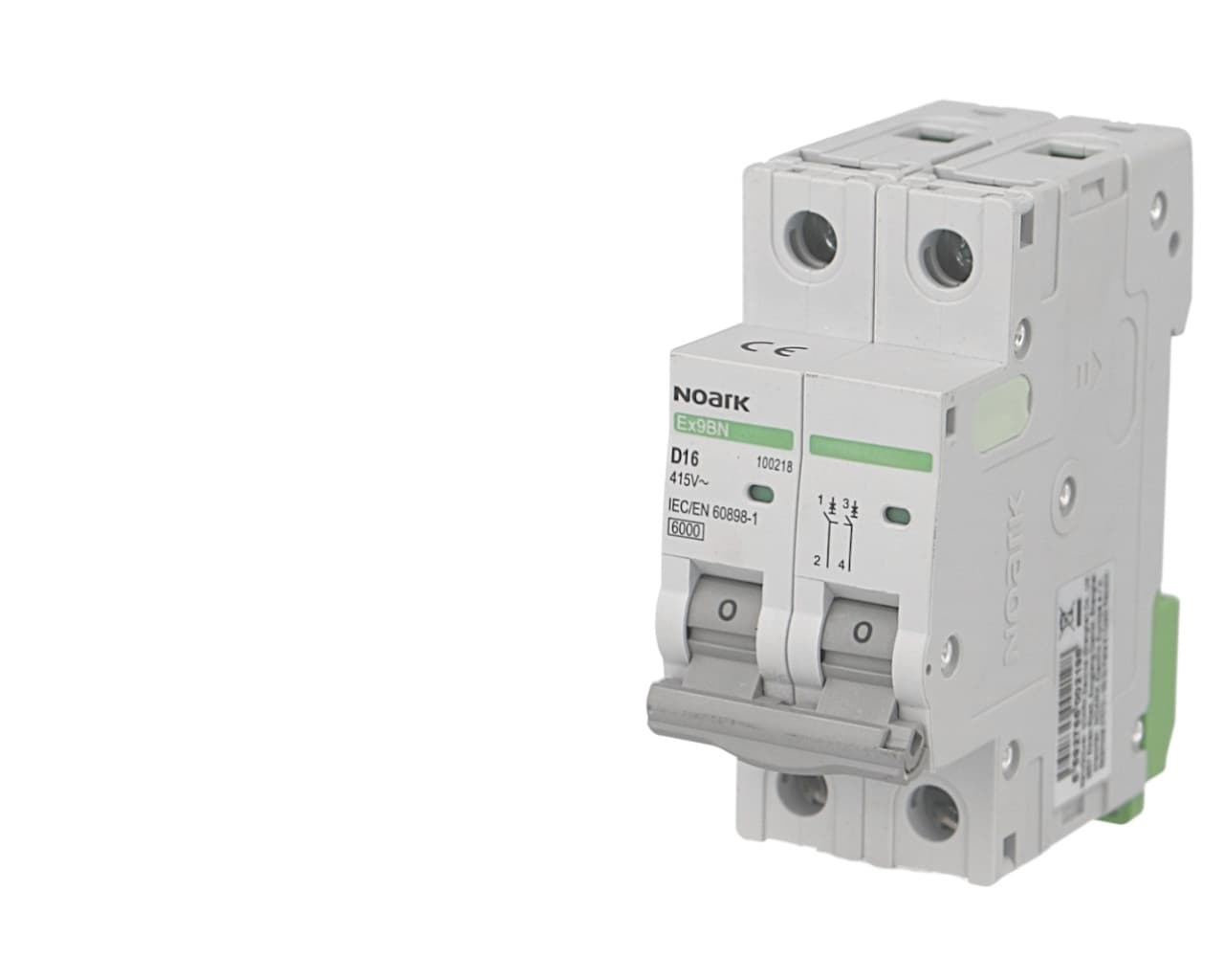 Disjoncteur bipolaire modulaire 40A courbe D Noark Ex9BN