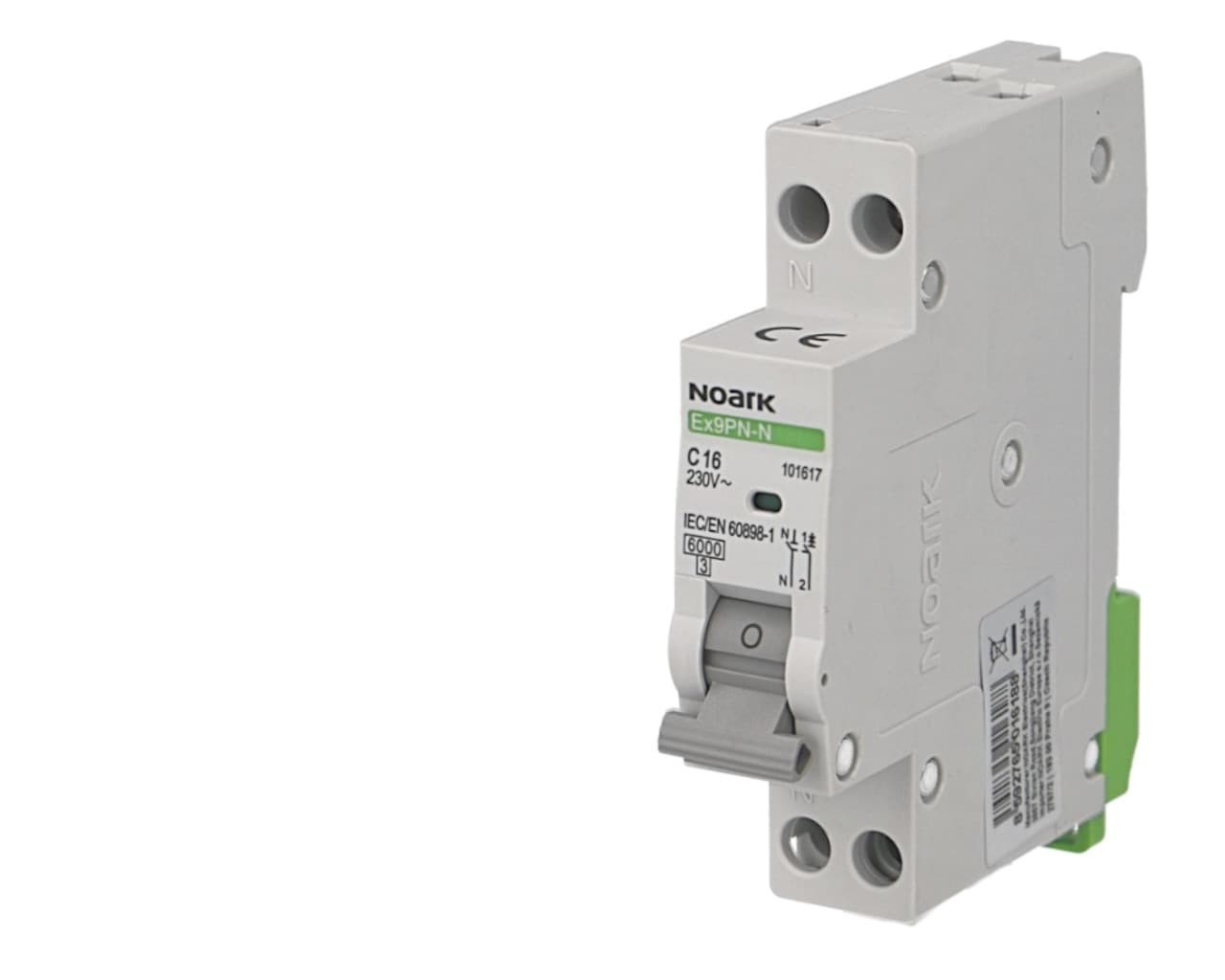 Disjoncteur modulaire phase neutre 20A courbe C 6kA Noark Ex9PN-N