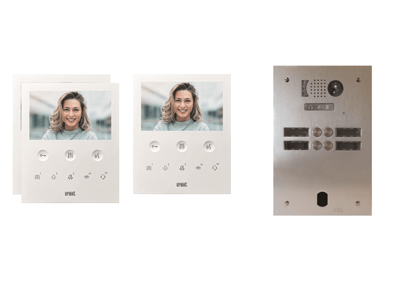 Kit visiophone 2 rangées avec 3 écrans URMET Collectif